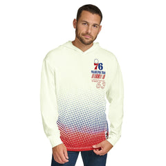 Philadelphia 76ers Tommy Jeans Ben Vintage Applique Long Sleeve Hoodie T-Shirt Cream - NBA