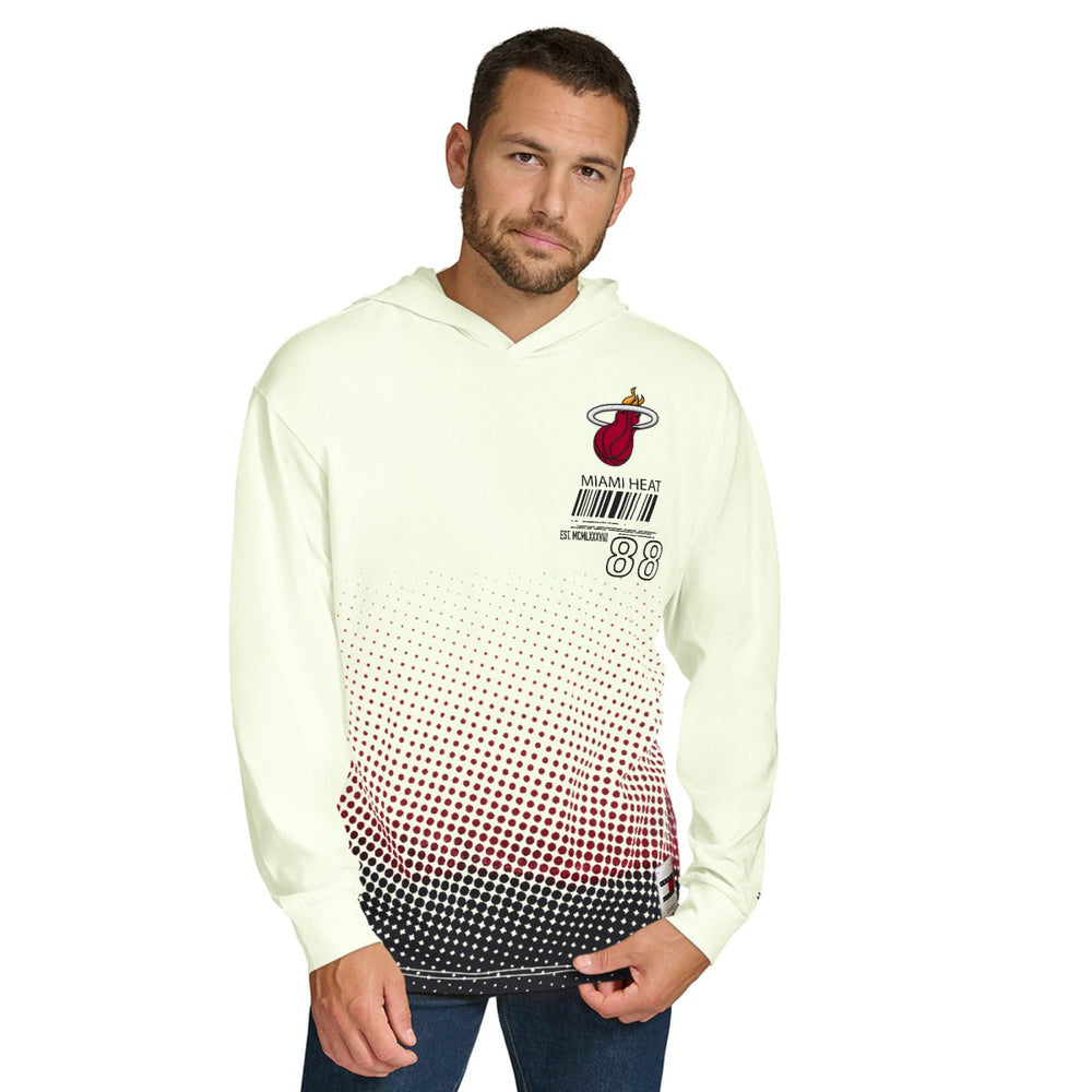 Miami Heat Tommy Jeans Ben Vintage Applique Long Sleeve Hoodie T-Shirt Cream - NBA