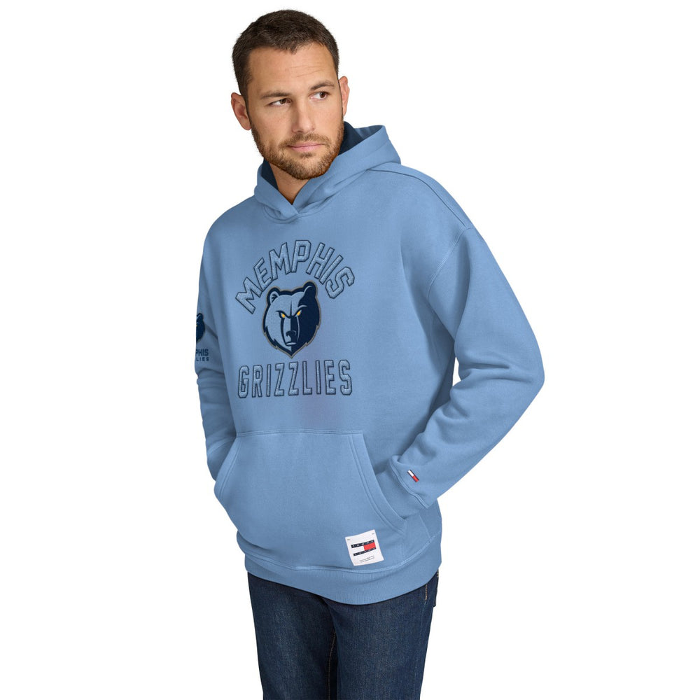 Memphis Grizzlies Tommy Jeans Sebastian Pullover Hoodie Light Blue - NBA