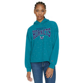 Charlotte Hornets Tommy Jeans Women's Stella Cropped Pullover Hoodie Teal - NBA