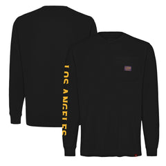 Los Angeles Lakers Sportiqe Unisex Wales Heavyweight Pocket Long Sleeve T-Shirt Black - NBA
