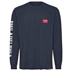 Philadelphia 76ers Sportiqe Unisex Wales Heavyweight Pocket Long Sleeve T-Shirt Navy - NBA