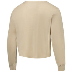 Golden State Warriors Sportiqe Unisex High Country Collection Cullen Cropped Waffle Knit Long Sleeve T-Shirt Cream - NBA
