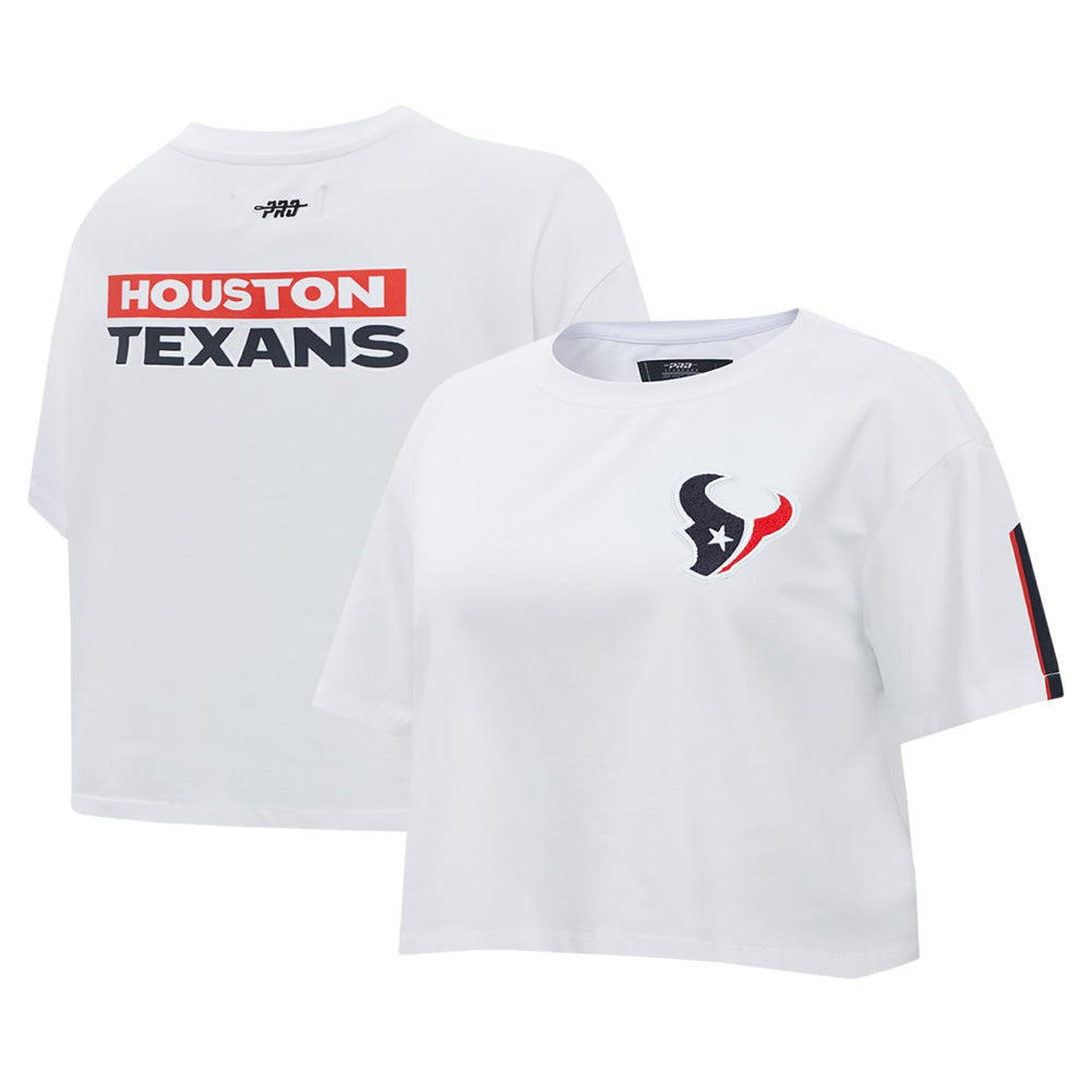 Houston Texans Pro Standard Women's Away Cropped Boxy T-Shirt White | NFL