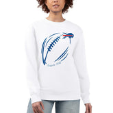 Buffalo Bills G-III 4Her by Carl Banks Women's Football Logo Graphic Fleece Tri-Blend Pullover Sweatshirt White | NFL