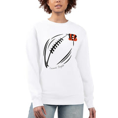 Cincinnati Bengals G-III 4Her by Carl Banks Women's Football Logo Graphic Fleece Tri-Blend Pullover Sweatshirt White | NFL