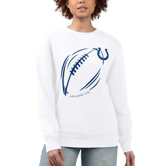 Indianapolis Colts G-III 4Her by Carl Banks Women's Football Logo Graphic Fleece Tri-Blend Pullover Sweatshirt White | NFL