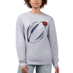 Chicago Bears G-III 4Her by Carl Banks Women's Football Logo Graphic Fleece Tri-Blend Pullover Sweatshirt Heather Gray | NFL