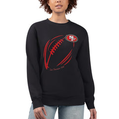 San Francisco 49ers G-III 4Her by Carl Banks Women's Football Logo Graphic Fleece Tri-Blend Pullover Sweatshirt Black | NFL