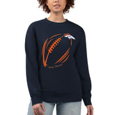 Denver Broncos G-III 4Her by Carl Banks Women's Football Logo Graphic Fleece Tri-Blend Pullover Sweatshirt Navy | NFL
