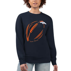 Denver Broncos G-III 4Her by Carl Banks Women's Football Logo Graphic Fleece Tri-Blend Pullover Sweatshirt Navy | NFL
