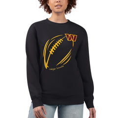 Washington Commanders G-III 4Her by Carl Banks Women's Football Logo Graphic Fleece Tri-Blend Pullover Sweatshirt Black | NFL