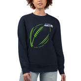 Seattle Seahawks G-III 4Her by Carl Banks Women's Football Logo Graphic Fleece Tri-Blend Pullover Sweatshirt Navy | NFL