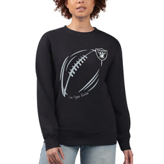 Las Vegas Raiders G-III 4Her by Carl Banks Women's Football Logo Graphic Fleece Tri-Blend Pullover Sweatshirt Black | NFL