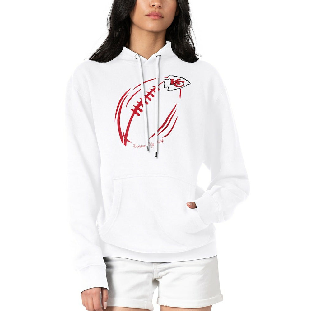 Kansas City Chiefs G-III 4Her by Carl Banks Women's Football Logo Fleece Tri-Blend Pullover Hoodie White | NFL