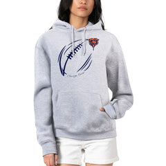 Chicago Bears G-III 4Her by Carl Banks Women's Football Logo Fleece Tri-Blend Pullover Hoodie Heather Gray | NFL