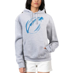 Detroit Lions G-III 4Her by Carl Banks Women's Football Logo Fleece Tri-Blend Pullover Hoodie Heather Gray | NFL