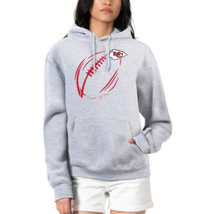 Kansas City Chiefs G-III 4Her by Carl Banks Women's Football Logo Fleece Tri-Blend Pullover Hoodie Heather Gray | NFL