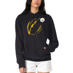 Pittsburgh Steelers G-III 4Her by Carl Banks Women's Football Logo Fleece Tri-Blend Pullover Hoodie Black | NFL