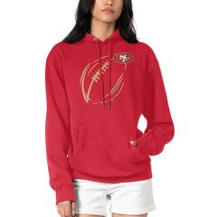 San Francisco 49ers G-III 4Her by Carl Banks Women's Football Logo Fleece Tri-Blend Pullover Hoodie Red | NFL
