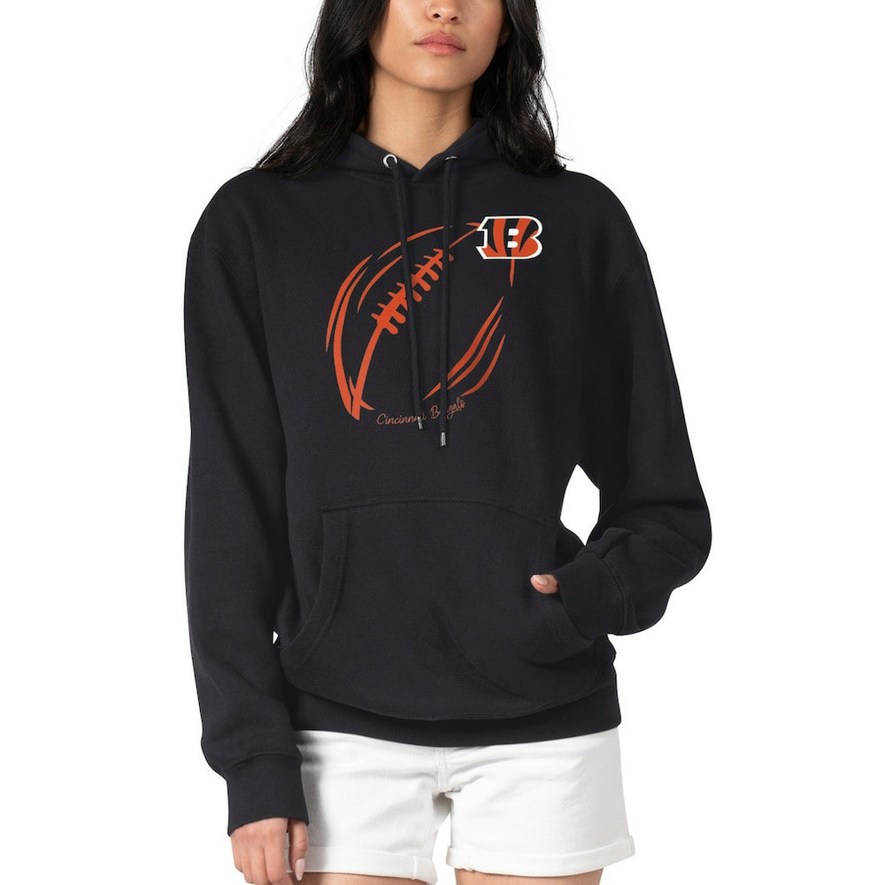 Cincinnati Bengals G-III 4Her by Carl Banks Women's Football Logo Fleece Tri-Blend Pullover Hoodie Black | NFL