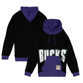 Milwaukee Bucks Hardwood Classics Big Face 5.0 Pullover Hoodie Black - NBA