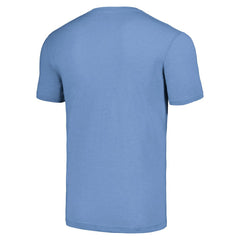 Dwight Freeney Indianapolis Colts Homage Unisex Caricature Retired Player Tri-Blend T-Shirt Light Blue | NFL
