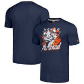Steve McMichael Chicago Bears Homage Unisex Caricature Retired Player Tri-Blend T-Shirt Navy | NFL