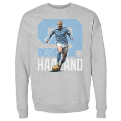 Manchester City 500 Level Bold Number Pullover Crewneck Sweatshirt Heather Gray - FIFA World CUP
