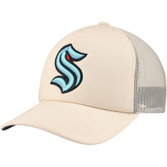 Seattle Kraken Mitchell & Ness Foam Front Trucker Adjustable Hat - Cream - NHL