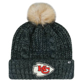 Kansas City Chiefs '47 Women's Meeko Cuffed Knit Hat with Pom Black | 47 brand