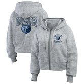 Memphis Grizzlies WEAR by Erin Andrews Women's Speckled Radiator Full-Zip Hoodie Heather Gray - NBA