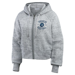 Minnesota Timberwolves WEAR by Erin Andrews Women's Speckled Radiator Full-Zip Hoodie Heather Gray - NBA