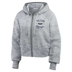 New Orleans Pelicans WEAR by Erin Andrews Women's Speckled Radiator Full-Zip Hoodie Heather Gray - NBA