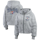 Oklahoma City Thunder WEAR by Erin Andrews Women's Speckled Radiator Full-Zip Hoodie Heather Gray - NBA