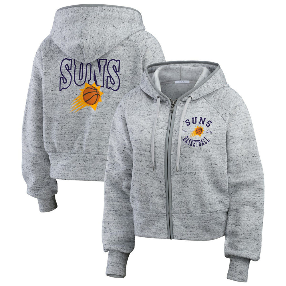 Phoenix Suns WEAR by Erin Andrews Women's Speckled Radiator Full-Zip Hoodie Heather Gray - NBA