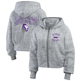Sacramento Kings WEAR by Erin Andrews Women's Speckled Radiator Full-Zip Hoodie Heather Gray - NBA