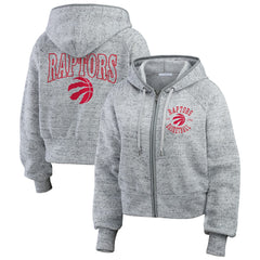 Toronto Raptors WEAR by Erin Andrews Women's Speckled Radiator Full-Zip Hoodie Heather Gray - NBA
