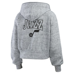 Utah Jazz WEAR by Erin Andrews Women's Speckled Radiator Full-Zip Hoodie Heather Gray - NBA
