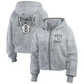 Brooklyn Nets WEAR by Erin Andrews Women's Speckled Radiator Full-Zip Hoodie Heather Gray - NBA
