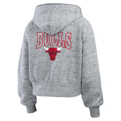 Chicago Bulls WEAR by Erin Andrews Women's Speckled Radiator Full-Zip Hoodie Heather Gray - NBA