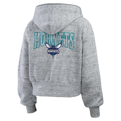 Charlotte Hornets WEAR by Erin Andrews Women's Speckled Radiator Full-Zip Hoodie Heather Gray - NBA