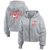 Atlanta Hawks WEAR by Erin Andrews Women's Speckled Radiator Full-Zip Hoodie Heather Gray - NBA