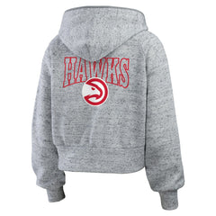 Atlanta Hawks WEAR by Erin Andrews Women's Speckled Radiator Full-Zip Hoodie Heather Gray - NBA