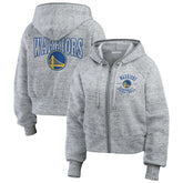 Golden State Warriors WEAR by Erin Andrews Women's Speckled Radiator Full-Zip Hoodie Heather Gray - NBA