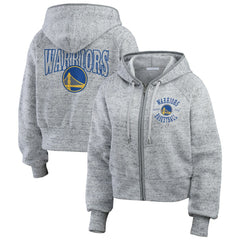 Golden State Warriors WEAR by Erin Andrews Women's Speckled Radiator Full-Zip Hoodie Heather Gray - NBA