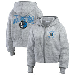 Dallas Mavericks WEAR by Erin Andrews Women's Speckled Radiator Full-Zip Hoodie Heather Gray - NBA