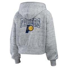 Indiana Pacers WEAR by Erin Andrews Women's Speckled Radiator Full-Zip Hoodie Heather Gray - NBA