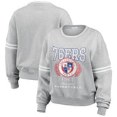 Philadelphia 76ers WEAR by Erin Andrews Women's French Terry Pullover Sweatshirt Heather Gray - NBA