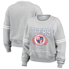 Philadelphia 76ers WEAR by Erin Andrews Women's French Terry Pullover Sweatshirt Heather Gray - NBA